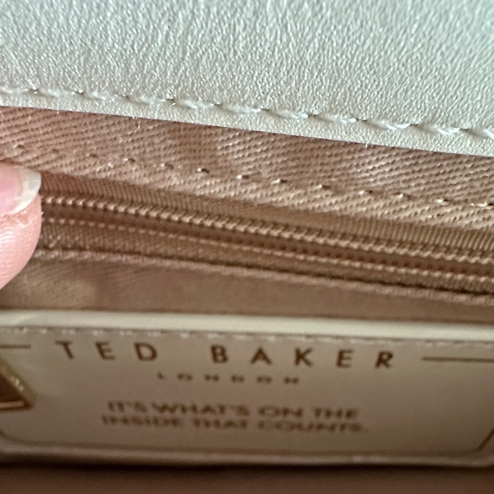 Ted Baker Ssloane Taupe and Cream Crossbody Bag with Gold Handle - Picture 7 of 8